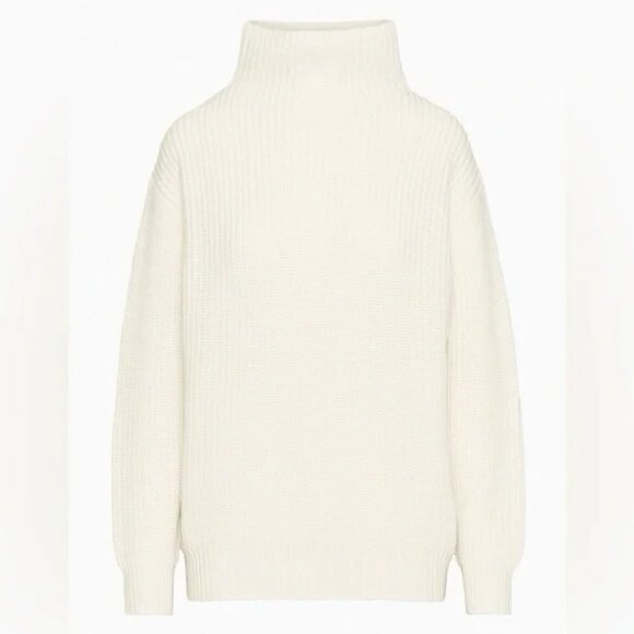 Aritzia Wilfred Montpellier Merino Wool Turtleneck Sweater White Birch Size XS - Picture 4 of 11